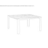 Extendable square table made of ceramic glass Heidenau