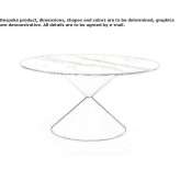 Round, glass, ceramic table Lanester
