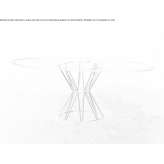 Oval glass table and steel base Taleggio
