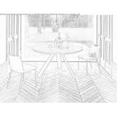 Round table with metal base Chars