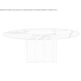 Round marble table with sheet metal base Brugg
