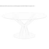 Round glass table with metal base Fleron
