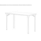 Folding rectangular metal table Valmont