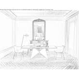 Wooden dining table with a metal base Wilster