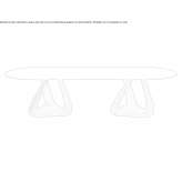 Oval glass table and walnut base Kamiah