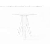 Round marble table with wooden base Tukhlia