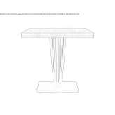 Square table made of powder-coated steel Imbe