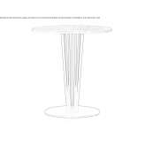 Round high table made of powder-coated steel Imbe
