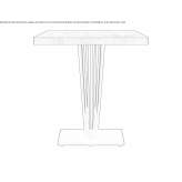 Square high table made of powder-coated steel Imbe