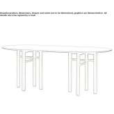 Table in oval veneer and rubber wood Biesland