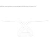 Oval glass table with marble and metal base Jayuya