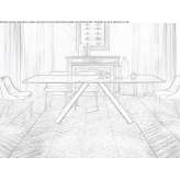 Rectangular marble dining table Chars