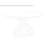 Round glass table with marble and metal base Jayuya