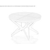 Extendable round table in steel and wood Maffra
