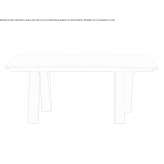Extendable rectangular table made of wood and glass Levada