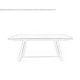 Extendable rectangular glass dining table Fluehli