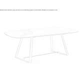 Rectangular table made of ceramic glass Fluehli
