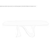 Rectangular walnut table with Baydur® base Zagorz