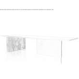 Rectangular table made of steel and stone Peaugres