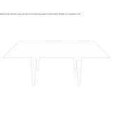 Rectangular ash and crystal table Hazleton