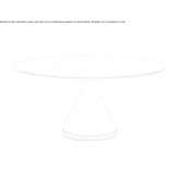 Round glass table and base in agglomerated marble Skjervoy