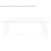 Rectangular table made of tanned leather Longwood