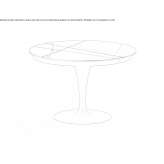 Extendable round crystal table Preseau