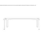 Rectangular lacquered metal table and wooden top Vils