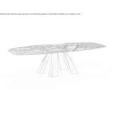 Rectangular table in Dark Emperador marble and metal Bisoca