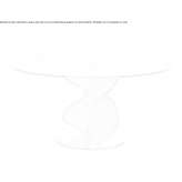 Round glass table with walnut base Kartal