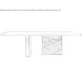 Rectangular table made of wood and marble Mirabel