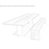 Rectangular dining table made of steel and wood Ivesti