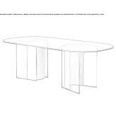 Oval glass dining table Singra