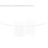 Oval living room table made of wood and glass Turburea