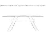 Rectangular crystal table with solid wood base Laceni