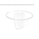 Round table made of wood and glass Colatlan