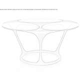 Round table made of walnut wood and glass Pancas