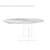 Rotary table with steel base and stone top Ronago