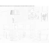 Oval Nero Marquina marble table with walnut base Kamiah