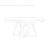 Round dining table in tanned leather Urtenen