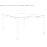 Square table with HPL top and aluminum base Pompei