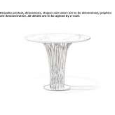 Round table in marble and steel Mirabel