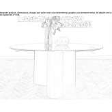 Round glass table and lacquered base Arnara