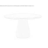 Round table in walnut wood and leather Galateni