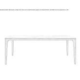 Rectangular table made of Calacatta marble Portbail