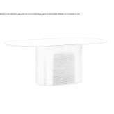 Oval table made of solid wood with a marble top Cintei