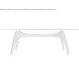 Rectangular table made of glass and steel Coasa