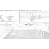 Rectangular table made of HPL Rauen