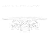 Calacatta oval dining table in marble and metal Olching
