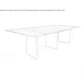 Rectangular table made of marble and metal Pella